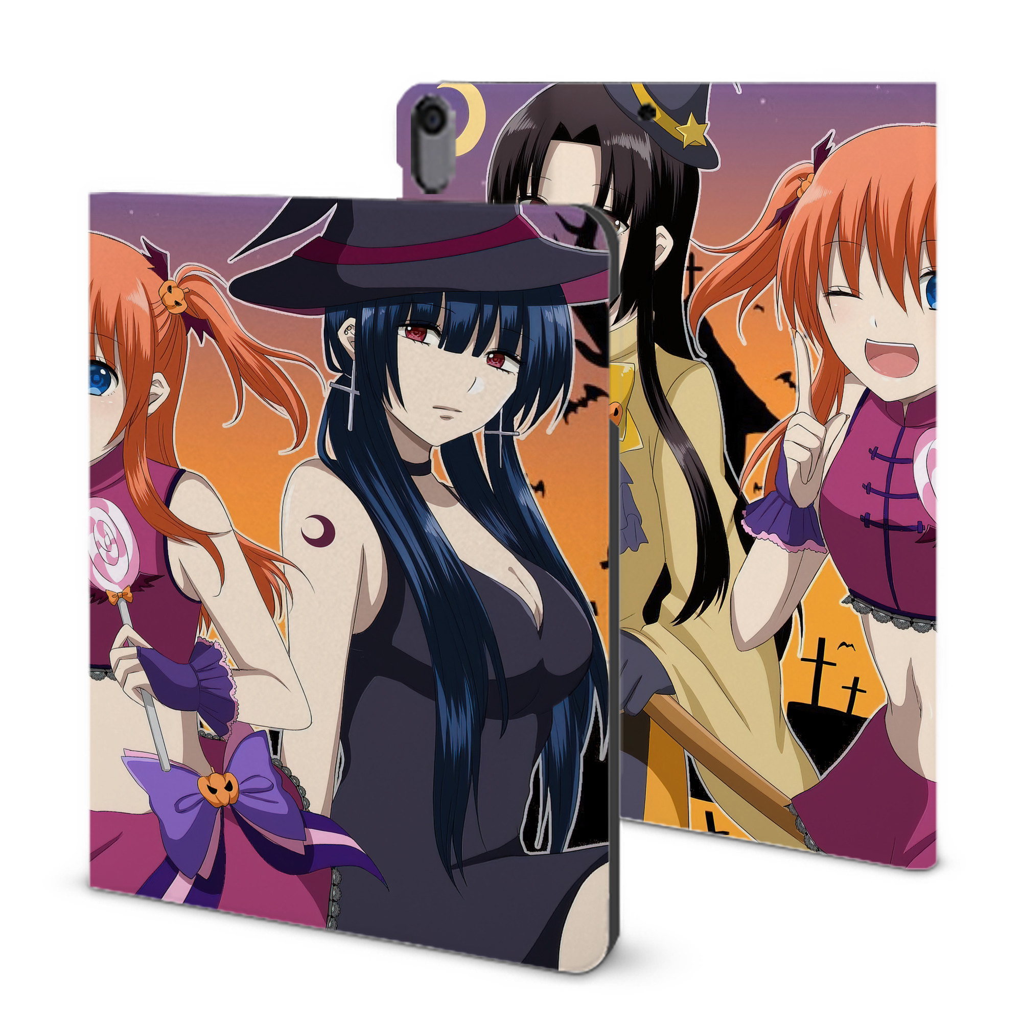 ぎんたま 坂田銀時（さかたぎんとき） 神楽 志村新八（しむら しんぱち） GINTAMA Sakata Gintoki Kagura Shimura Shinpachi IPad ケース ブック型 PUレザー TPU 耐衝撃 軽量 薄型 ペン収納なし 全面保護 IPad 各モデル対応